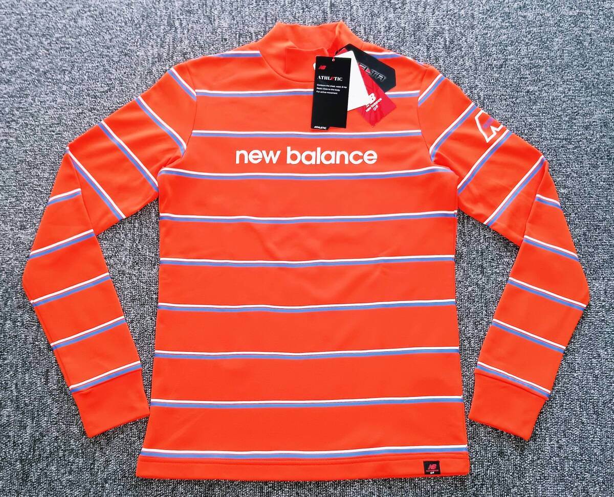 新品タグ付き!価格11000円 new balance golf ニューバランスゴルフ DELTA ストレッチ 薄手 長袖モックネック(オレンジ 1=M-L相当)拍卖