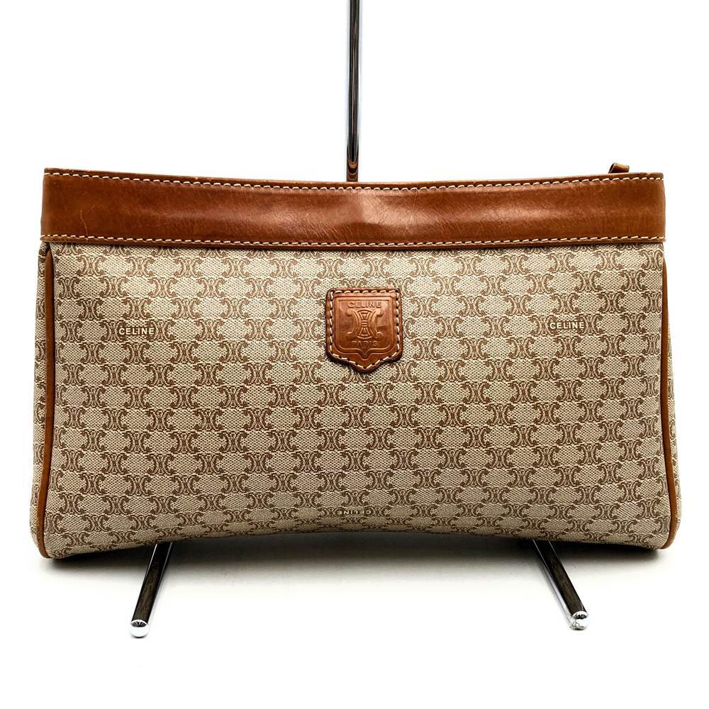 CELINE セリーヌ MO7 セカンドバッグ PVC レザー マカダム クラッチバッグ ポーチ 小物入れ ヴィンテージ レディース メンズ ファッション拍卖