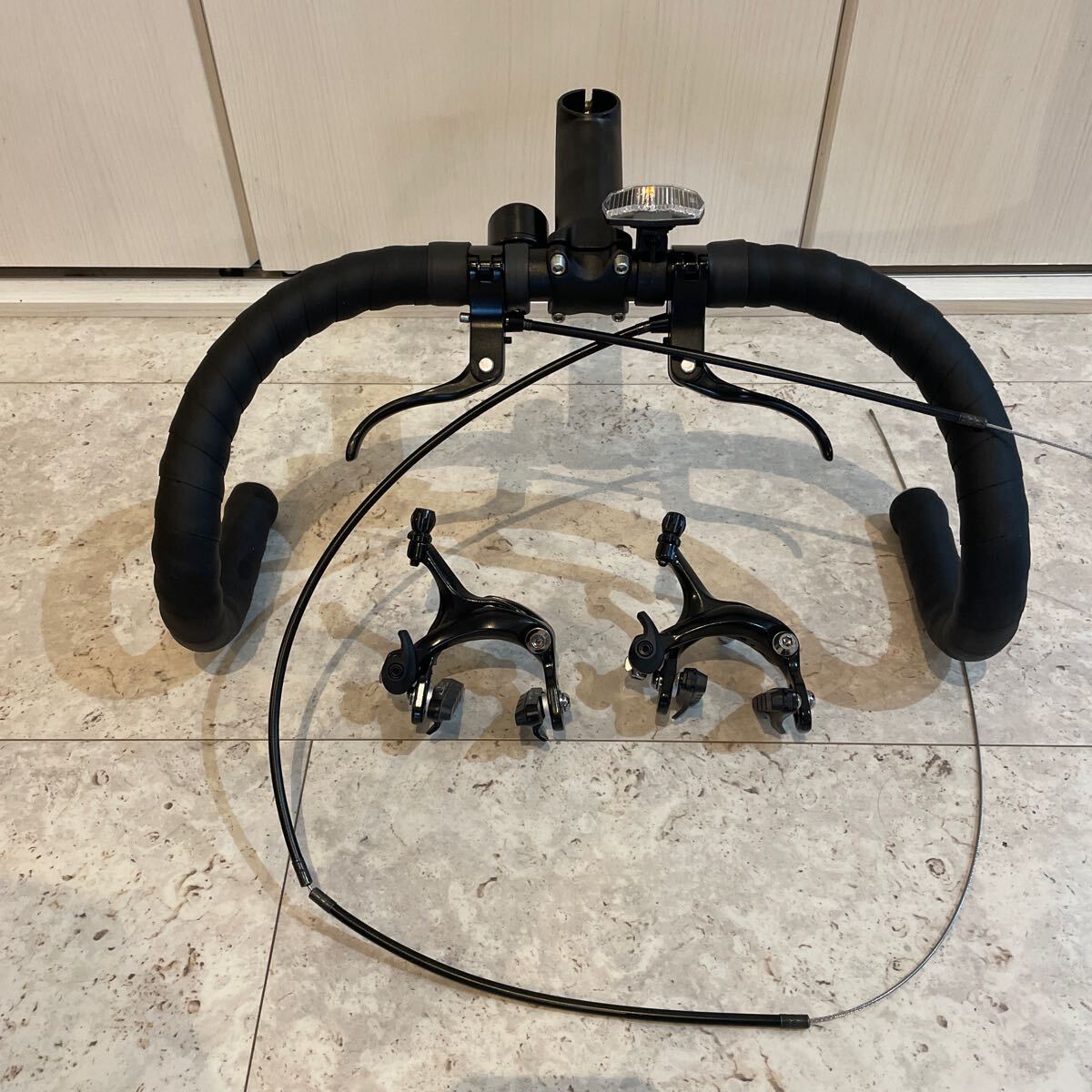 新品 FUJI TRACK ARCV 純正ドロップハンドル C-C 400mm ステム 100mm キャリパーブレーキ レバーセット トラックアーカイブ ピスト新車外し拍卖