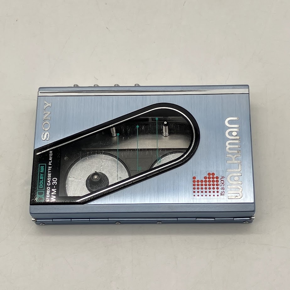 ★sz3054 ソニー ウォークマン WM-30 水色 ブルー系 SONY WALKMAN ステレオカセットプレーヤー ジャンク品 送料無料★拍卖