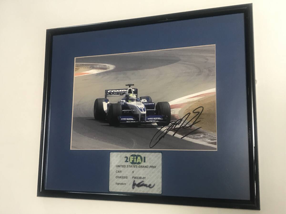 F1 2001 ウィリアムズFW23B 実使用 アメリカGP 車検証 ラルフ シューマッハ サイン入り拍卖