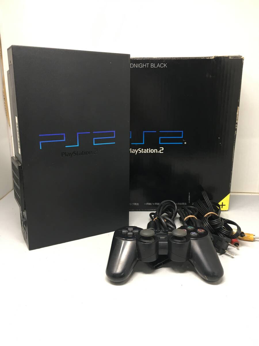 VY-540 動作品 SONY PlayStation2 PS2 本体 コントローラー SCPH-50000 NB ミッドナイト・ブラックシリアル一致 元箱付き拍卖