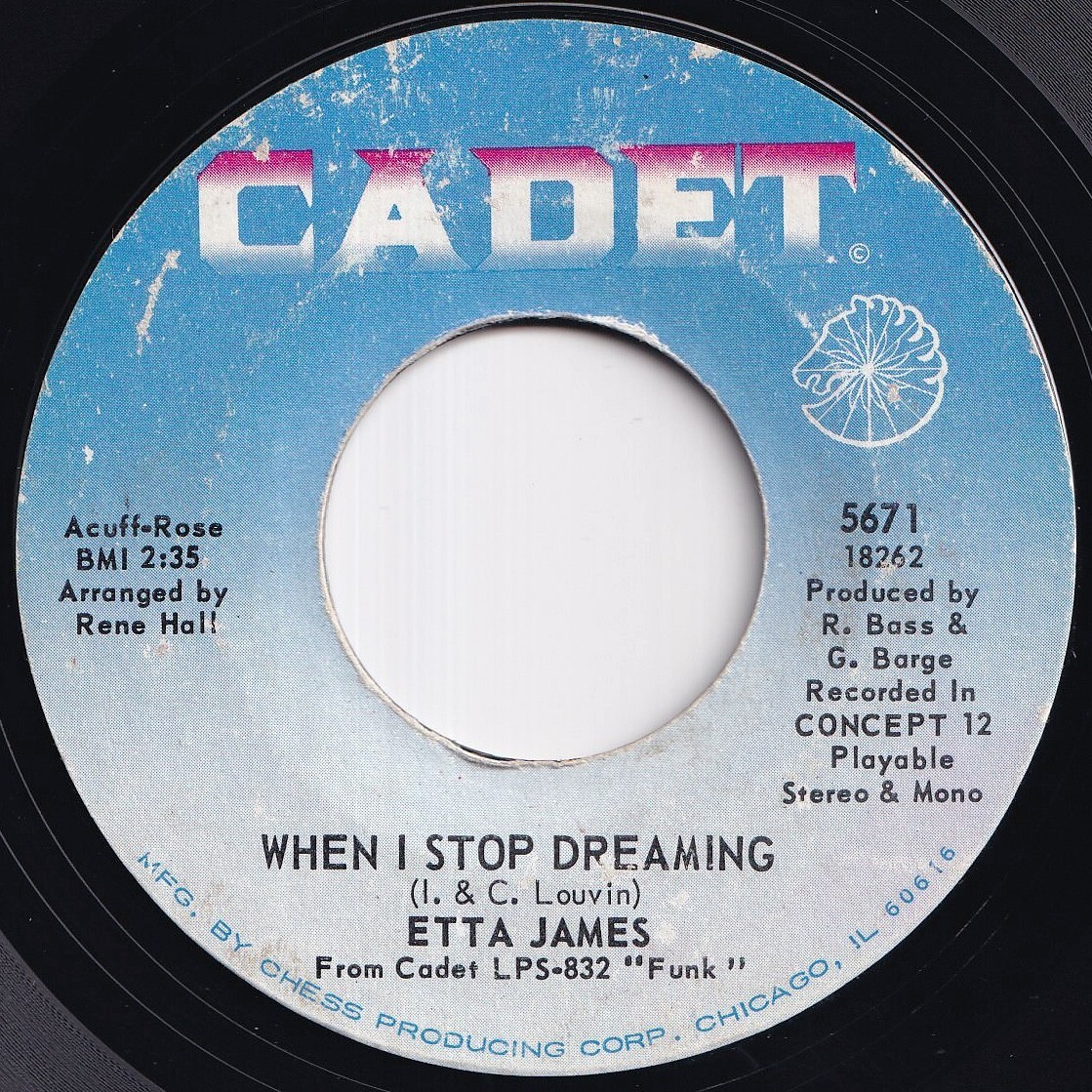 Etta James When I Stop Dreaming / Sound Of Love Cadet US 5671 212010 SOUL ソウル レコード 7インチ 45拍卖