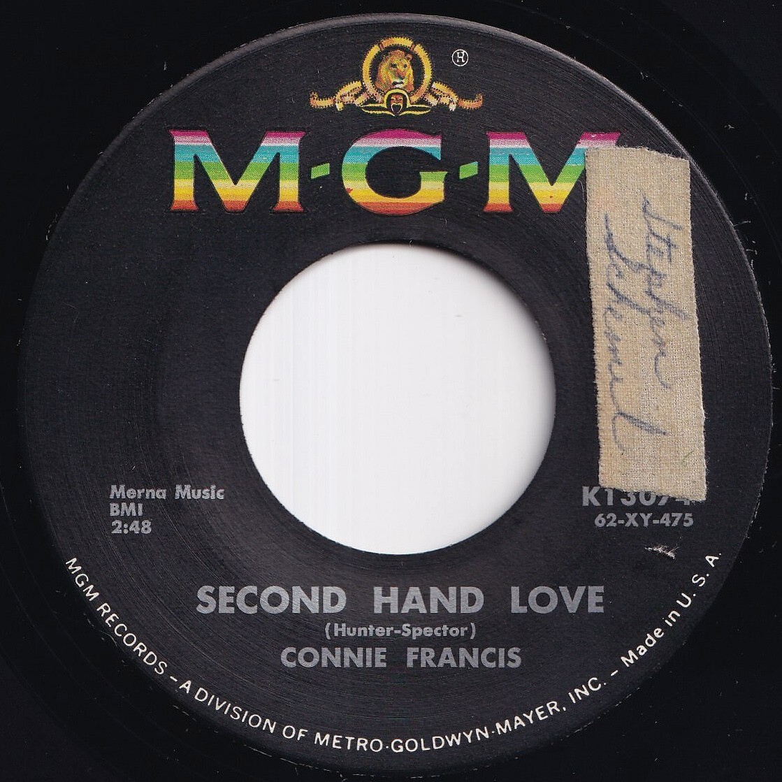 Connie Francis Second Hand Love / Gonna Git That Man MGM US K13074 212126 ROCK POP ロック ポップ レコード 7インチ 45拍卖