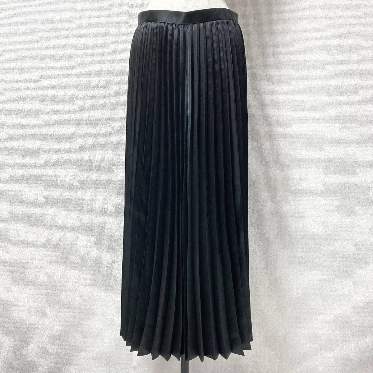 AD2018 JUNYA WATANABE ポリ サテン 光沢 プリーツ ロング スカート 無地 黒 Lサイズ ジュンヤワタナベ アコーディオン archive 5070284拍卖