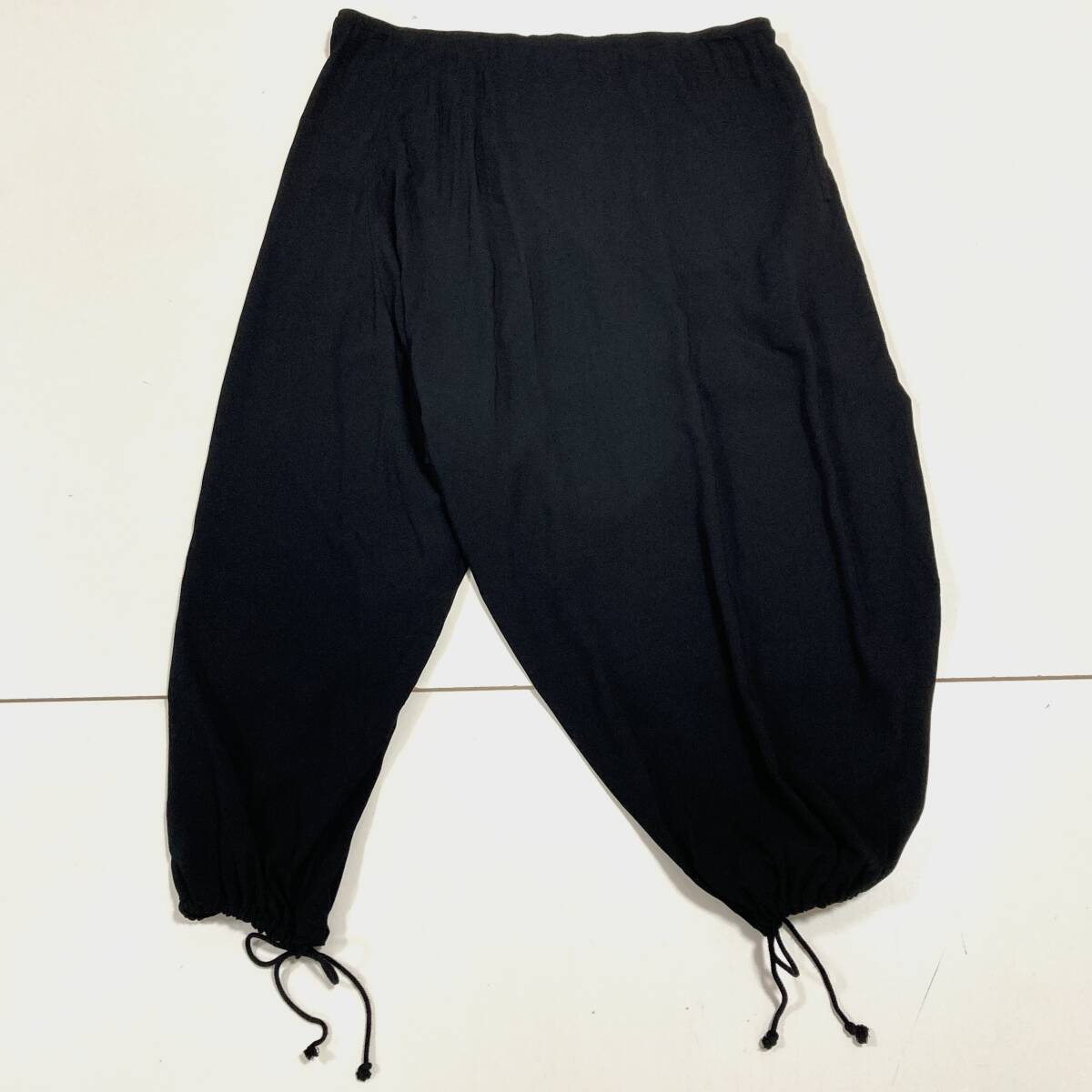 Yohji Yamamoto + NOIR 変形 アシンメトリー レーヨン イージー パンツ スラックス 黒 ヨウジヤマモト プリュスノアール archive 5060456拍卖