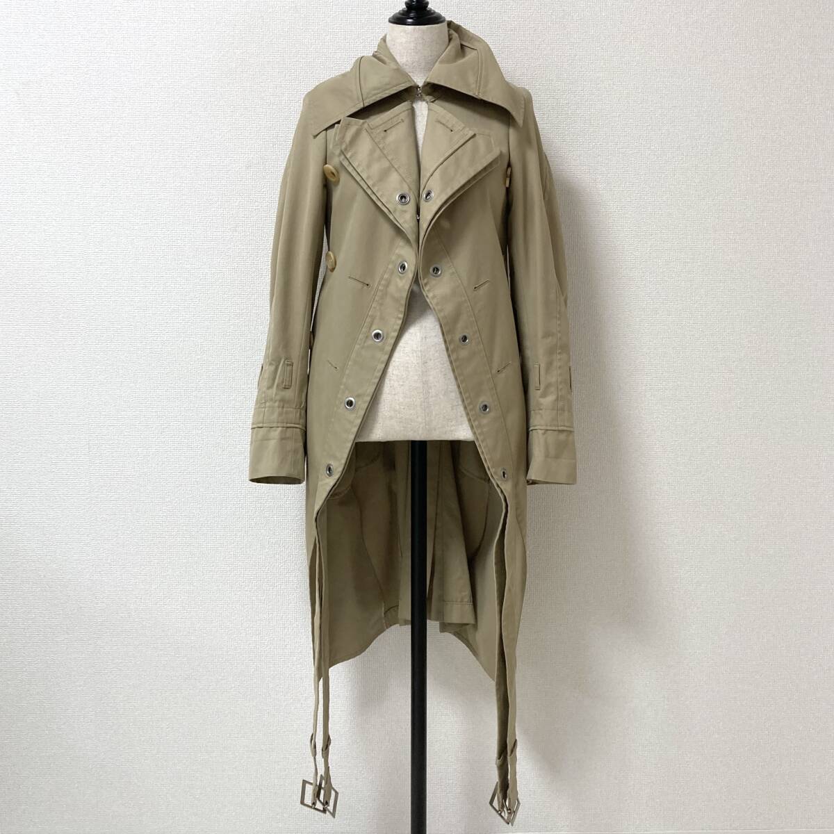 AD2005 JUNYA WATANABE 変形 ベルテッド トレンチコート ベージュ Sサイズ ジュンヤワタナベ ジャケット VINTAGE archive 5060357拍卖