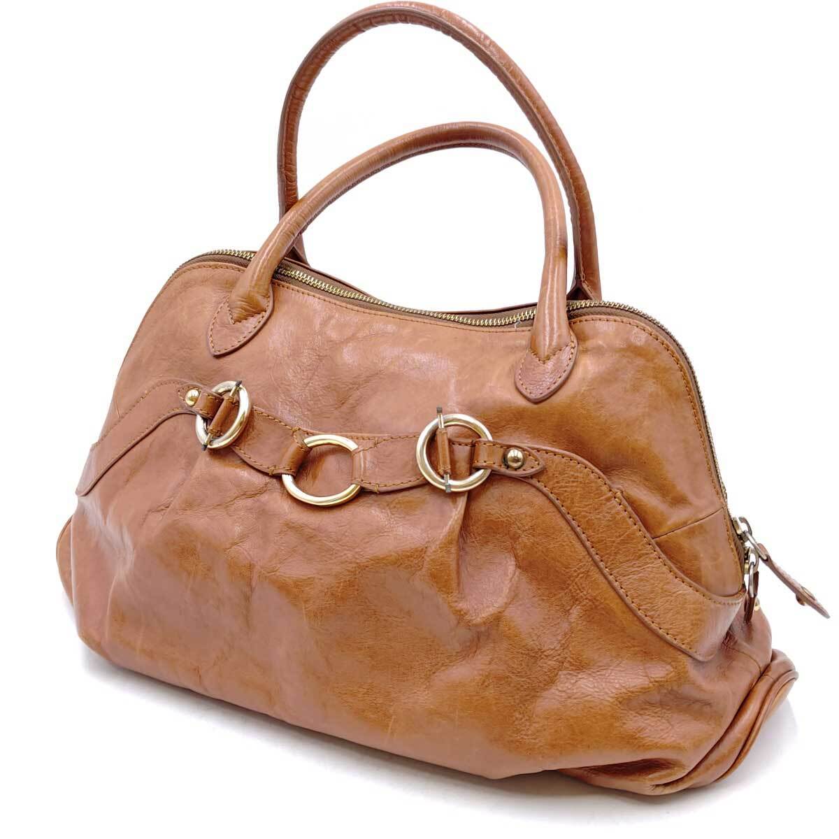 【中古】BARRAULT バロー ハンドバッグ ブラウン レディース拍卖