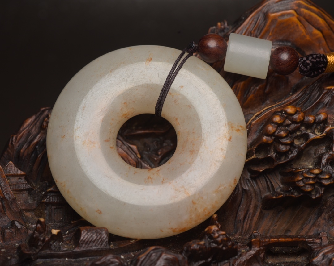 旧 清代 和田玉 平安扣 玉佩 天然石 時代物 中国古美術 古賞物 古置物 唐物 S78拍卖