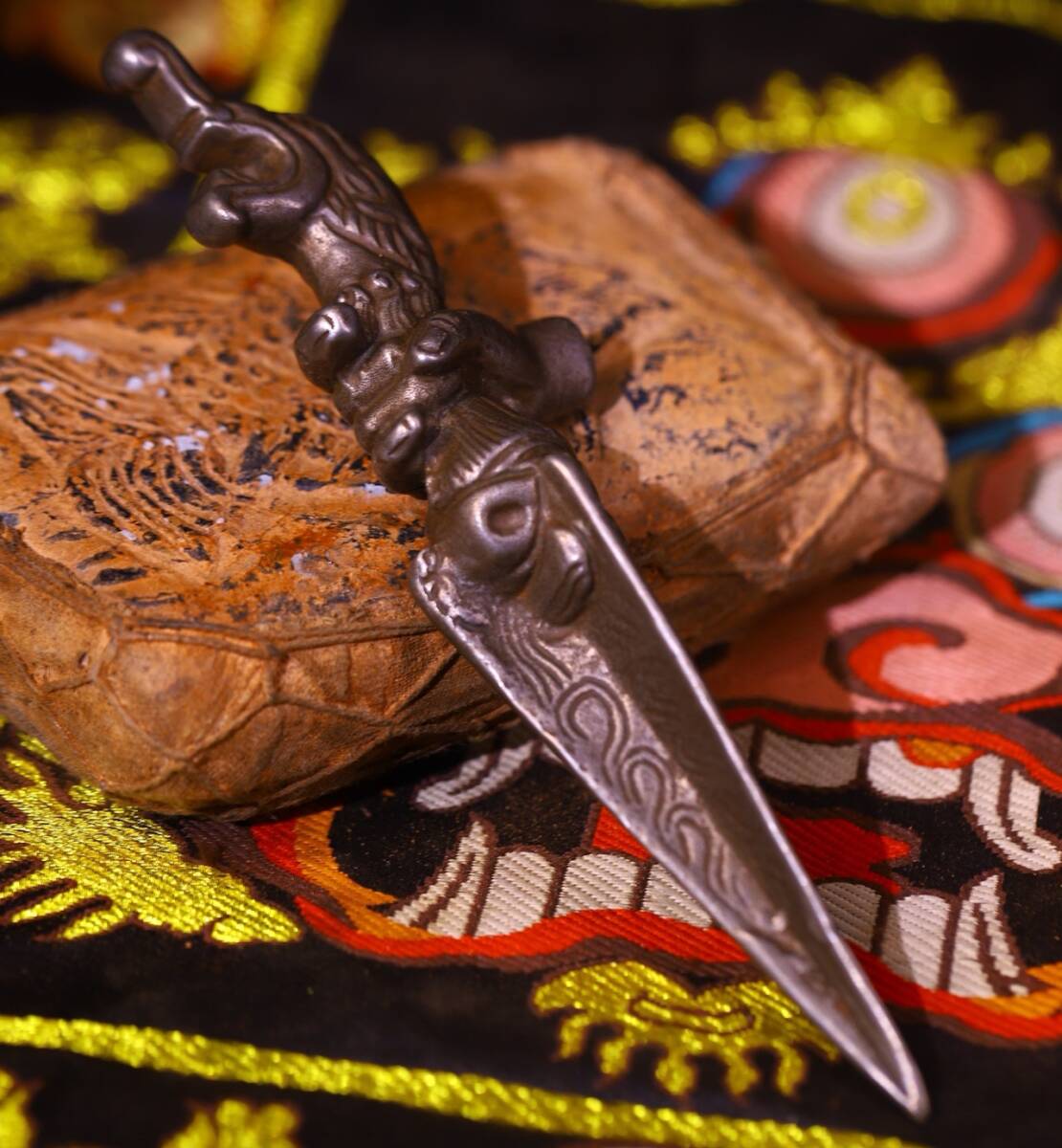 旧 清代 宗教仏像 金剛杵 老法器 仏教仏具 古家具 中国古美術 古賞物 古置物 唐物 S78拍卖