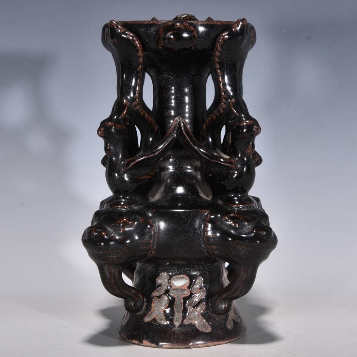 旧 西夏 磁器 四鳳灯 唐磁 古陶磁器 陶芸 中国古美術 古賞物 古置物 唐物 S78拍卖