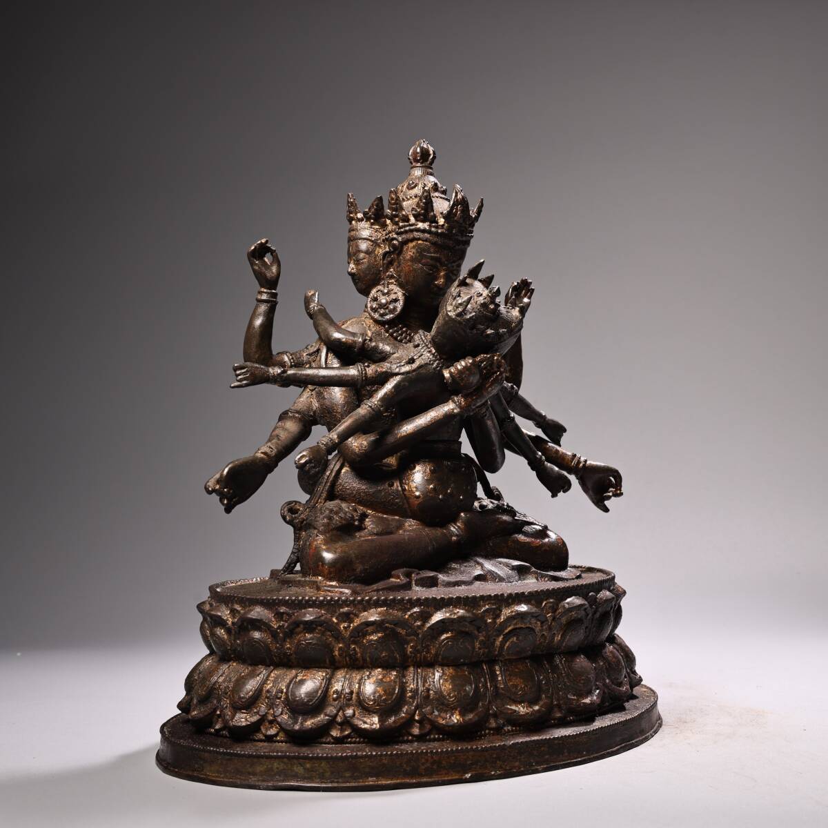 旧 清代 純銅全銅 鍍金蔵伝 十輪金剛仏像 古家具 中国古美術 古賞物 古置物 唐物 S78拍卖