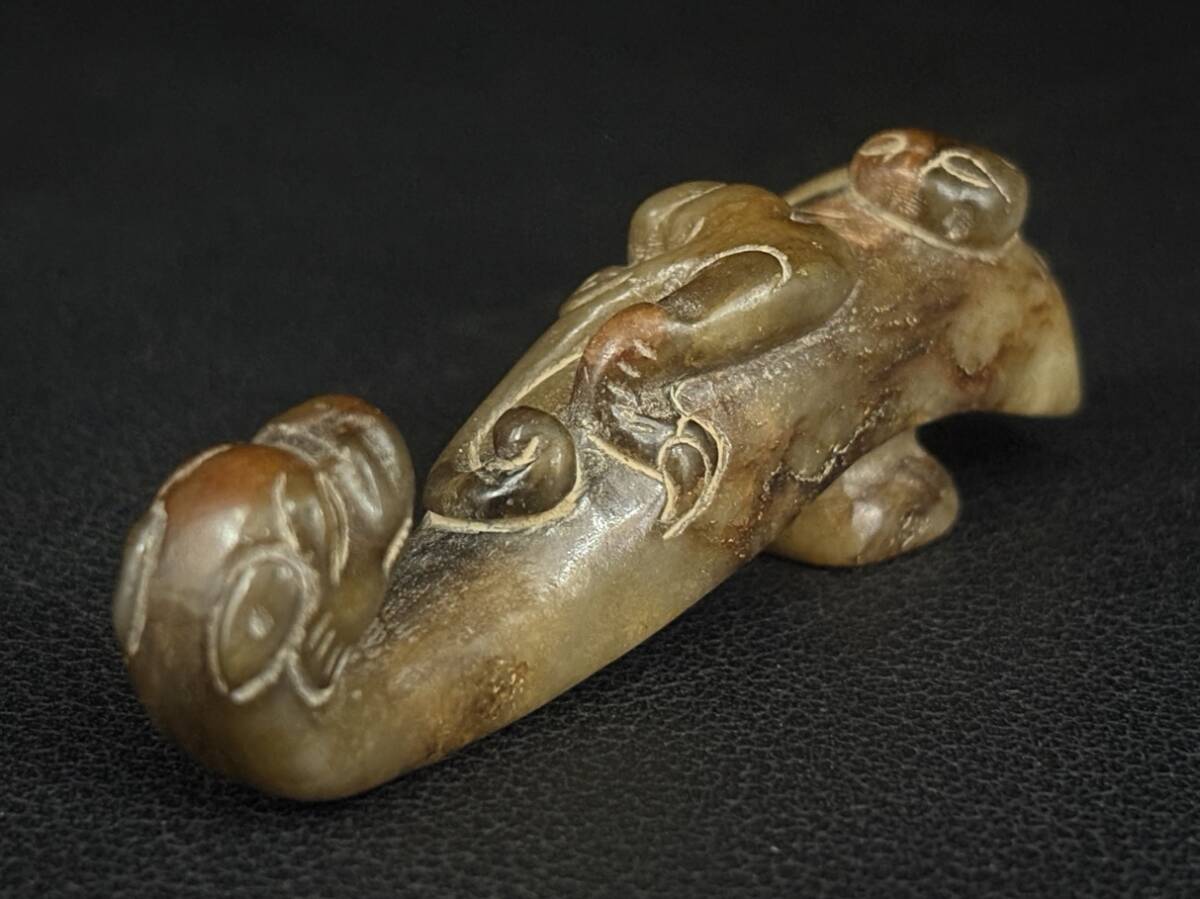 旧 清代 和田玉 天然石 時代物 中国古美術 古賞物 古置物 唐物 S78拍卖