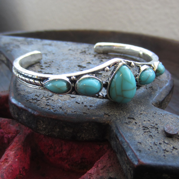 インディアンジュエリー バングル 1 シルバー&ターコイズデザイン ナバホ ホピ ズニ拍卖