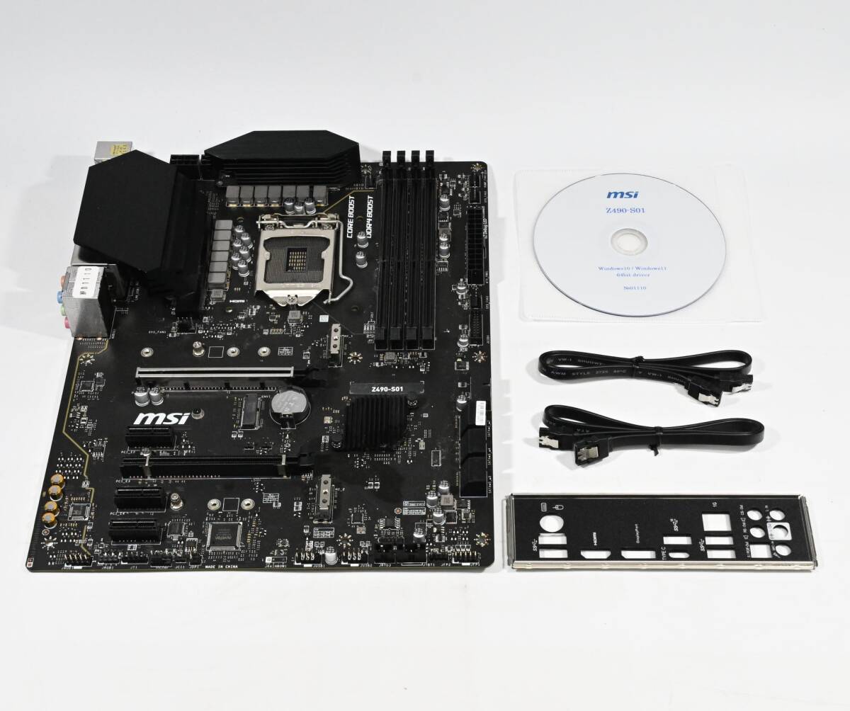 動作保証★マザーボード ATX MSI Z490-S01 LGA1200 付属品付★1110拍卖