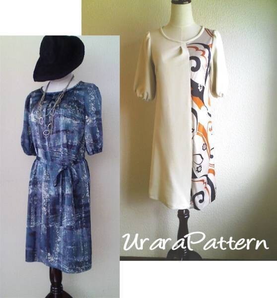 即決♪張り合せ不要!型紙 大人 切り替えワンピース拍卖