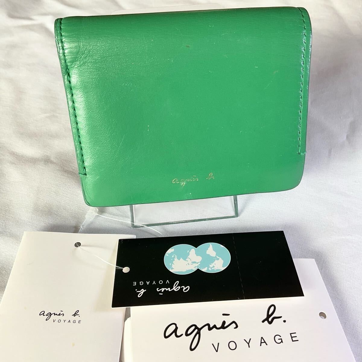 agnis.b アニエスベー voyage グリーン 三つ折り財布拍卖