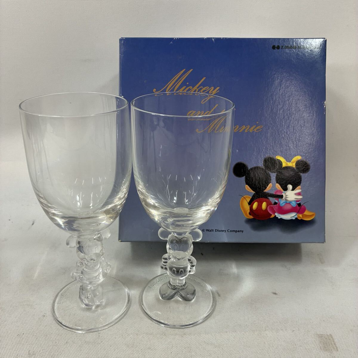 大西賢製販 ディズニー ミッキー・ミニーペアグラスセット S-1800 ワイングラス【中古】拍卖