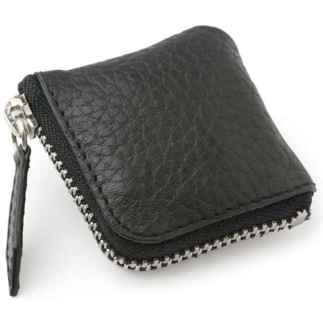 本革 小銭入れ メンズ コインケース コンパクト 高級感 YKKファスナー 100円25枚収納可 黒拍卖
