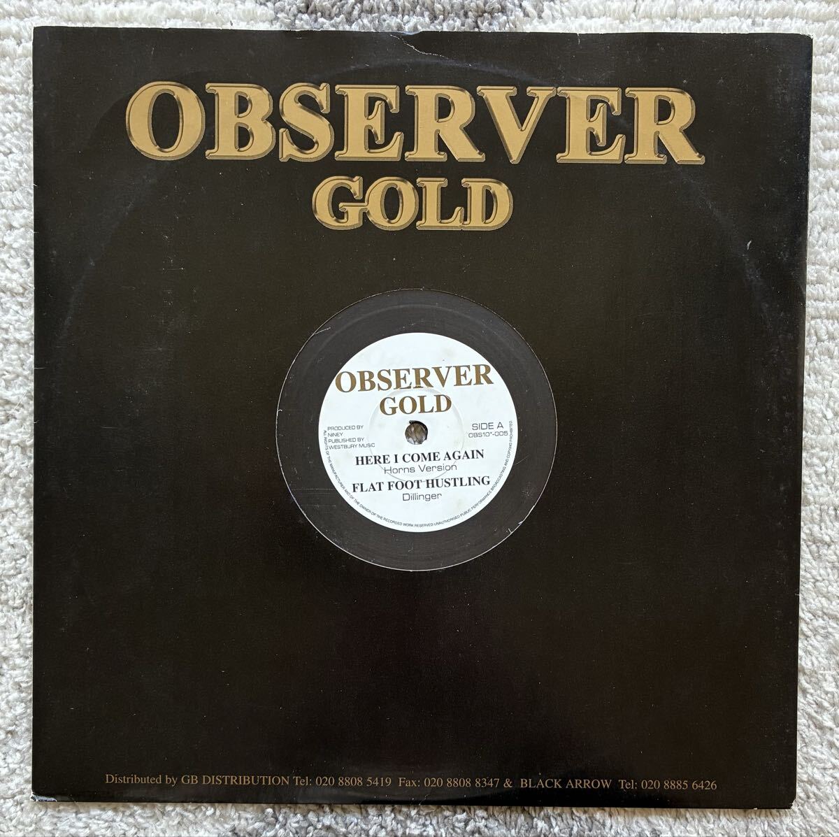 Dennis Brown / Here I Come Again / Africa We Must Go ◎ 10inch / Observer Gold拍卖