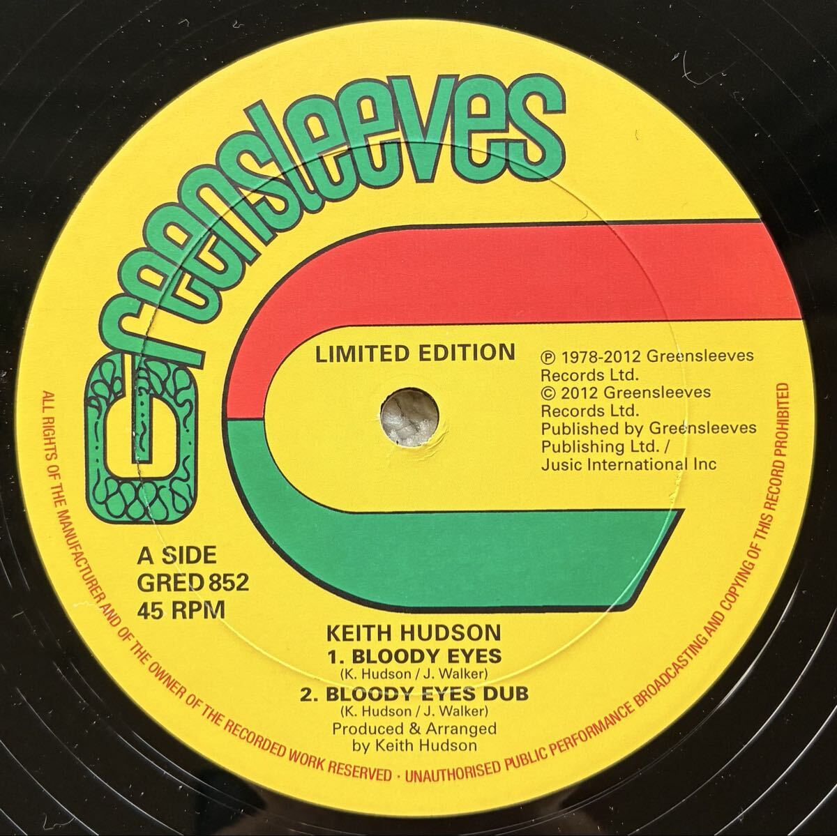 Keith Hudson / Bloody Eyes ◎ 12inch / Greensleeves Records拍卖
