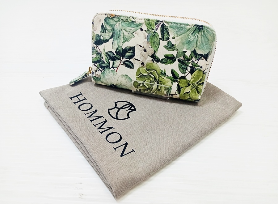下松)【美品】博多革工房 HOMMON ホンモン ラウンドジップ 二つ折り財布 Gブーケット 花柄 レザー ◆N2503102 NC31A拍卖