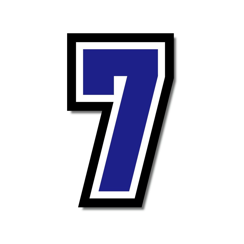 ゼッケン ナンバーステッカー 青 数字7 高さ15cm スポーツタイプ バイク レース 1文字分拍卖