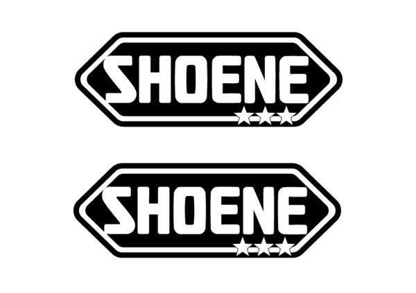 パロディ 面白ステッカー 地球にやさしく「SHOENE」ステッカー 2枚セット (黒) 省エネ SHOEI ショウエイ デカール ヘルメット拍卖
