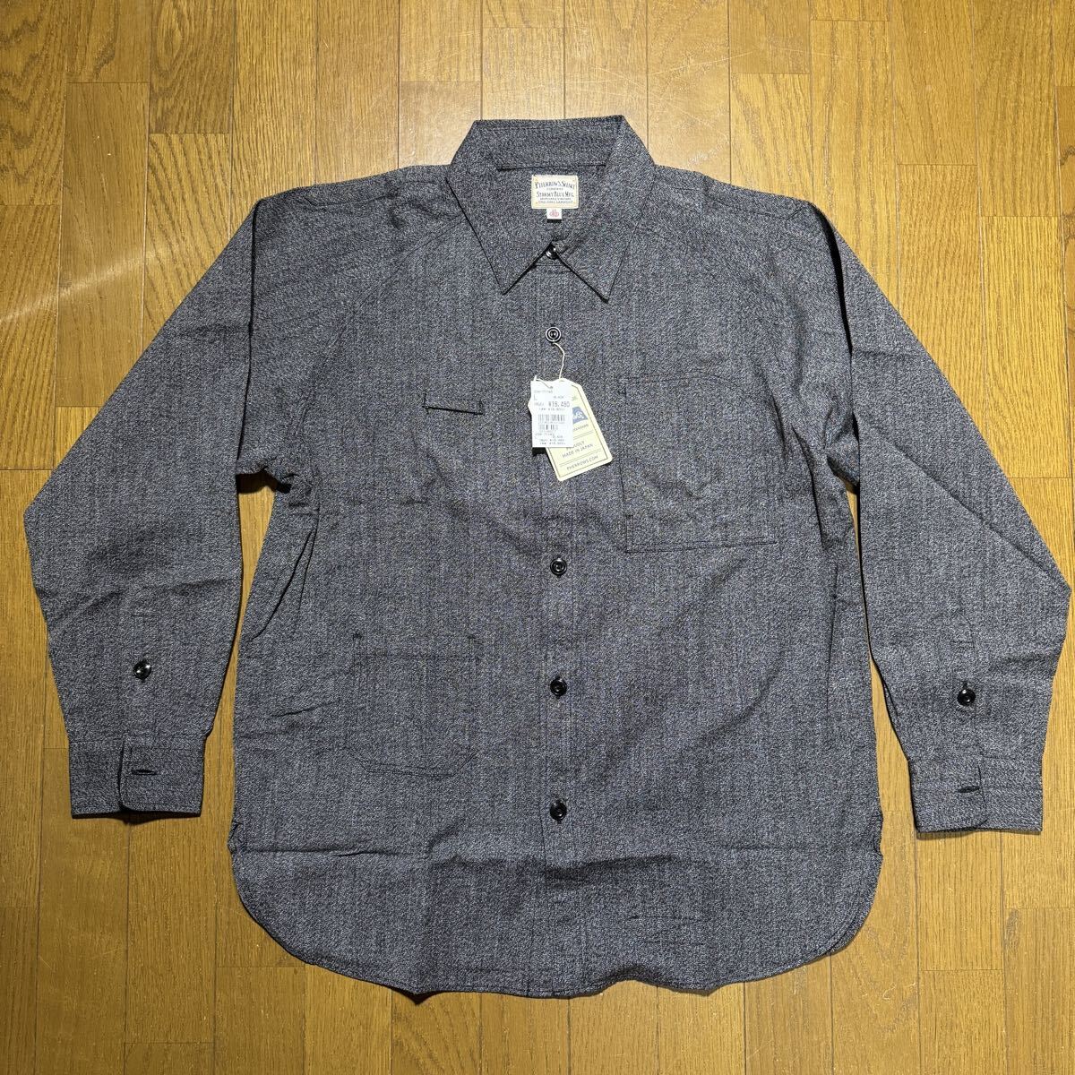 フェローズ PHERROW'S 長袖 ロングスリーブ ワークシャツ 23W-711WS 霜降り 未使用品拍卖