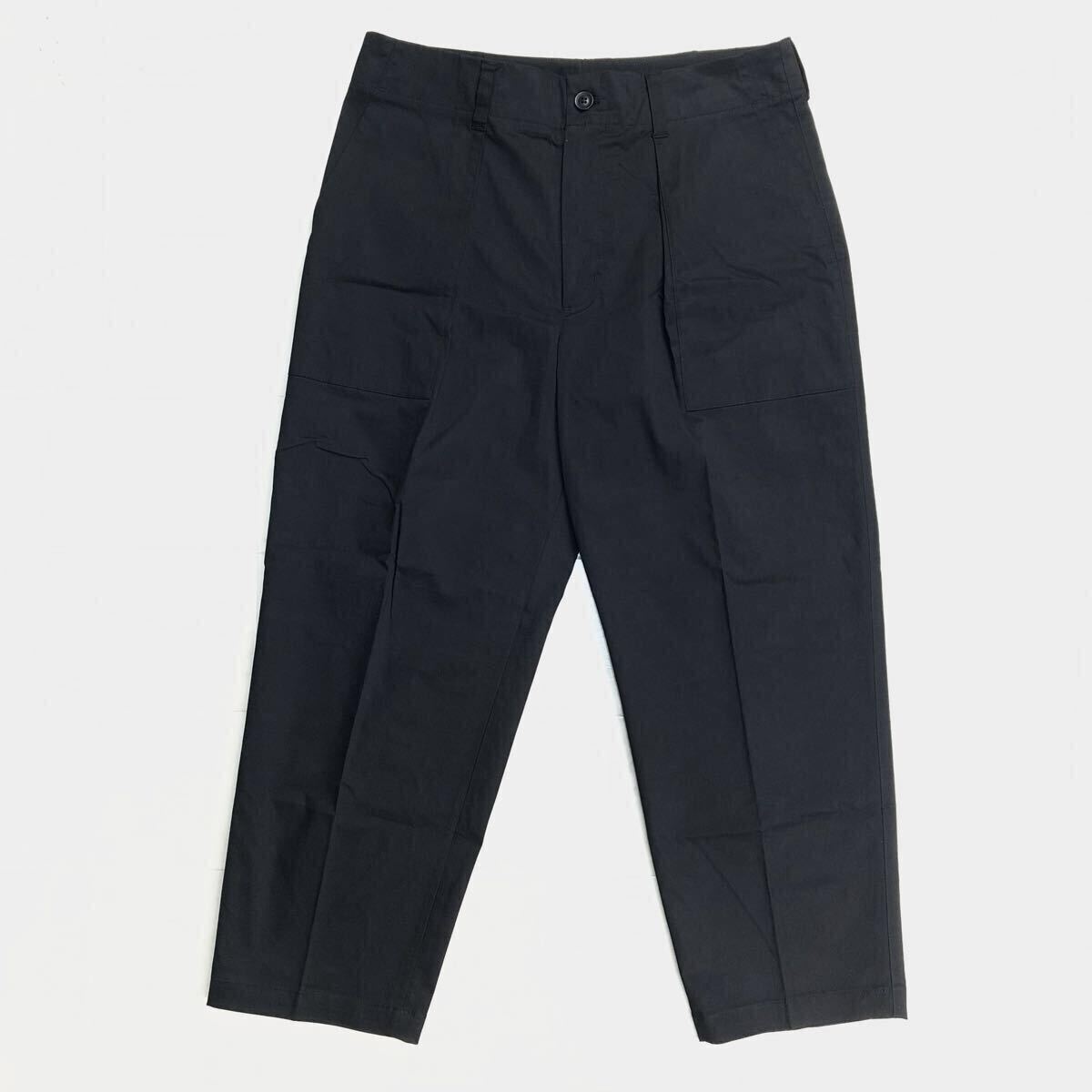 【送料360円】nano universe ナノユニバース ワイドテーパードパンツ メンズ Lサイズ ブラック JH-54拍卖