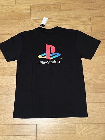未使用品 オフィシャル プレイステーション Play Station プレステ PS 半袖Tシャツ バックプリント ロゴ L 黒 ブラック PlayStation拍卖