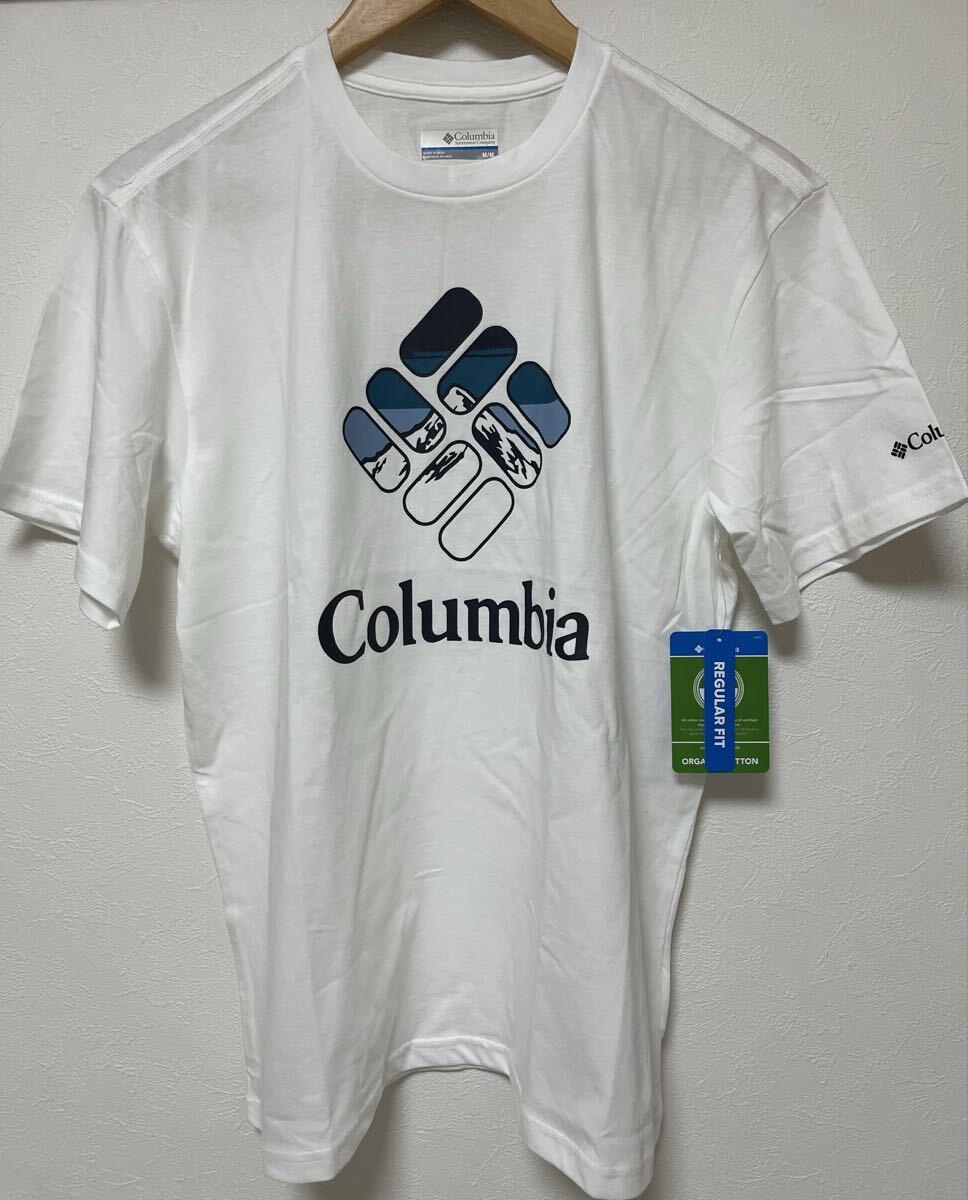 コロンビア Columbia グラフィックTシャツ ホワイト メンズ Mサイズ【新品未使用】拍卖