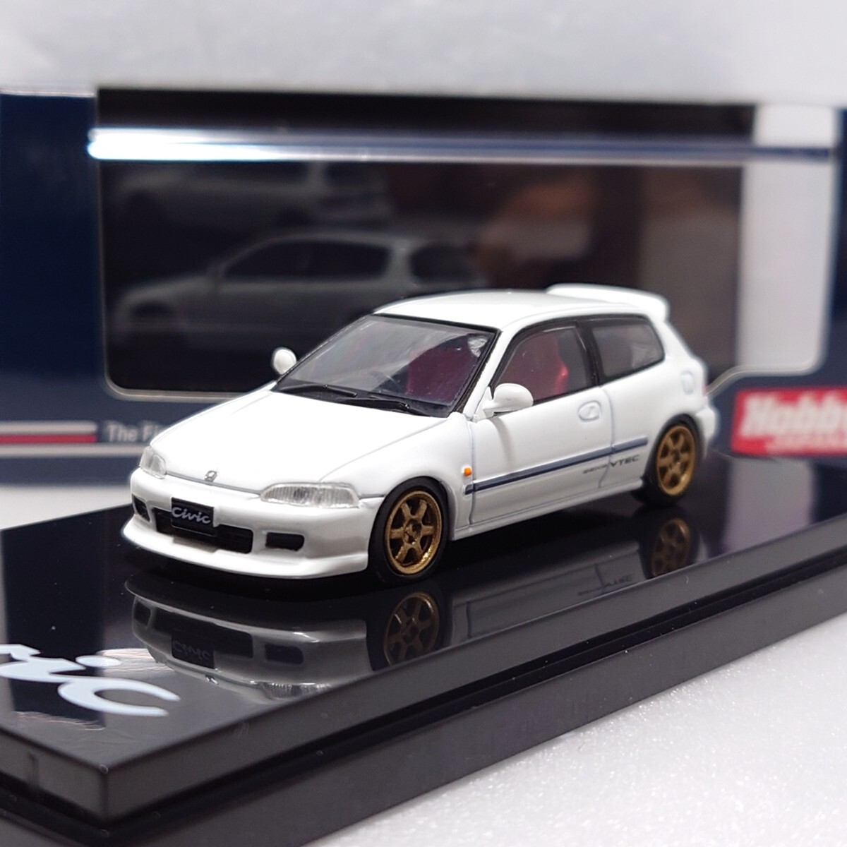 HJ 1/64 ホンダ シビック EG6 カスタムバージョン ホワイト 白 ホビージャパン Honda Civic White Customized Ver HJ641017CW TE37風拍卖