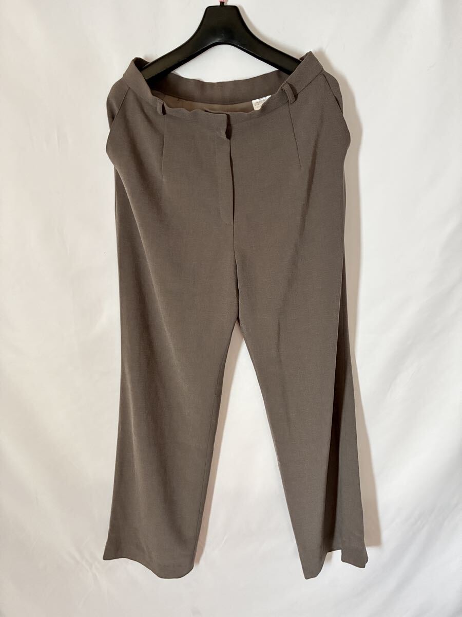 美品しなやかストレッチパンツLチャコールグレー春夏秋用W70-73cm♪ポリエステル96%ポリウレタン4%股下70cmスラックスボトムス拍卖
