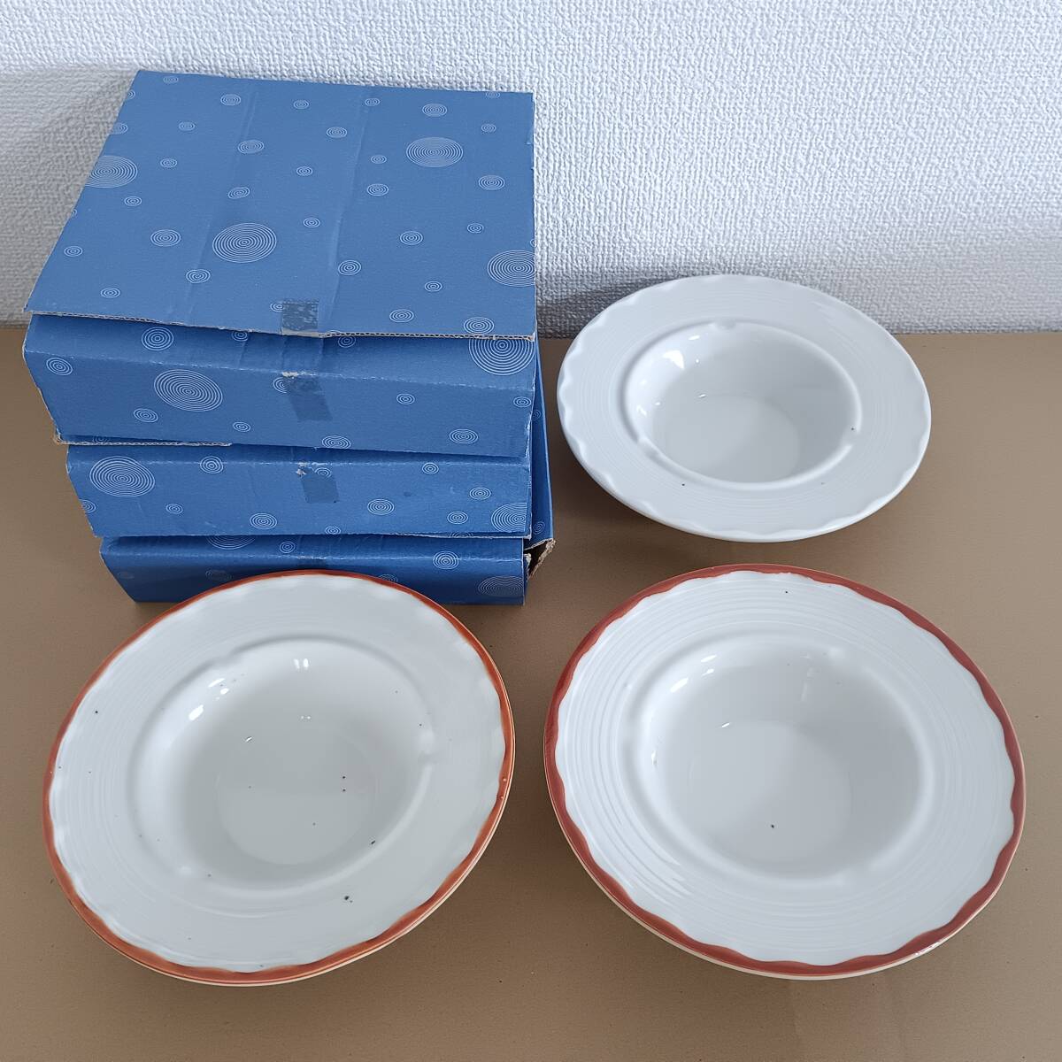 【灰皿 陶器 赤2個 白1個】 灰皿 3個 新品未使用拍卖