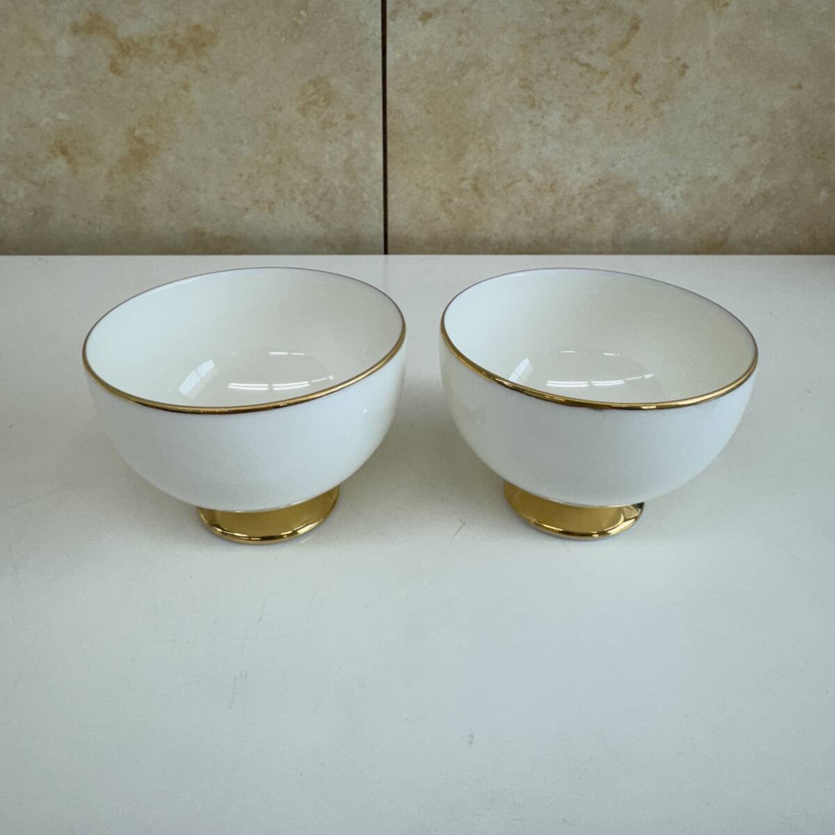 【中古】取っ手なしカップ ティーボウル 湯呑 2個セット拍卖