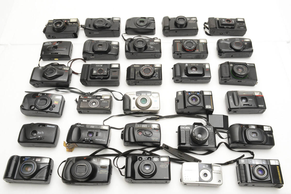 ★30個まとめ★ CANON FUJI PENTAX KONICA OLYMPUS KYOCERA コンパクトフィルムカメラ 大量 ジャンク 動作未確認 M212#07311#00021拍卖