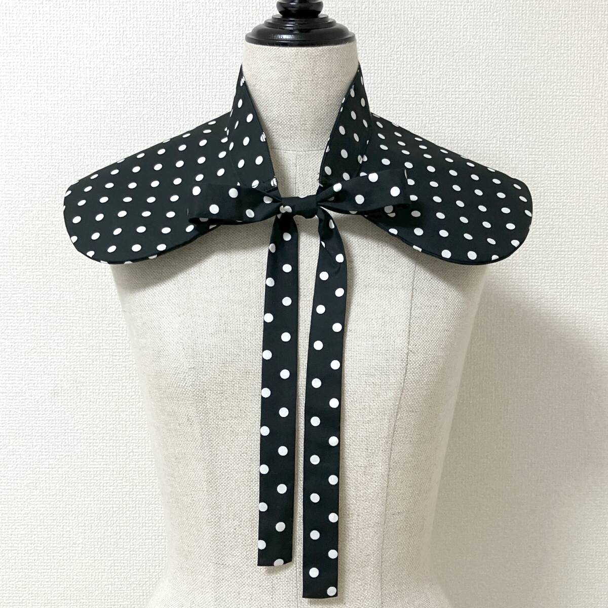 新品未使用品 COMME des GARCONS GIRL 付け襟 丸襟 ドット ブラック 黒 コムデギャルソンガール 水玉 ラウンドカラー archive 5060319拍卖