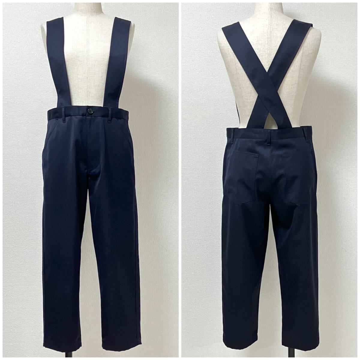 AD2017 COMME des GARCONS GIRL ウールギャバ 吊り パンツ 紺 Sサイズ コムデギャルソンガール サロペット スラックス archive 5060232拍卖