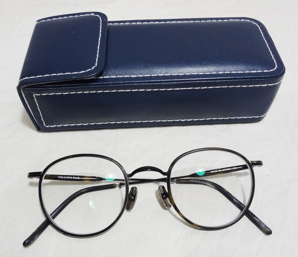 【良品 4万円】YELLOWS PLUS イエローズプラス CURTIS カーチス 眼鏡 メガネ 丸 ボストン クラシック拍卖