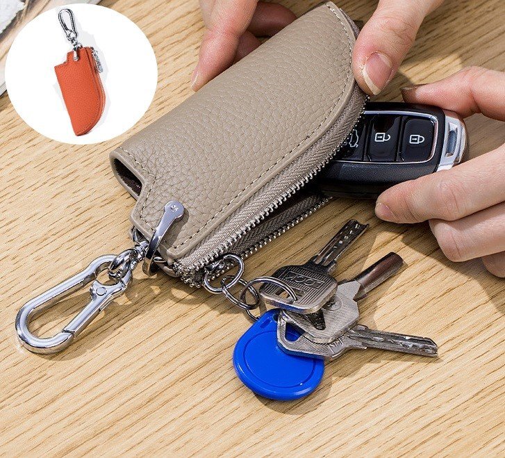 キーケース 本革 オレンジ レザー 鍵入れ 牛革 シンプル レザーキーケース キーリング キーフック n520拍卖