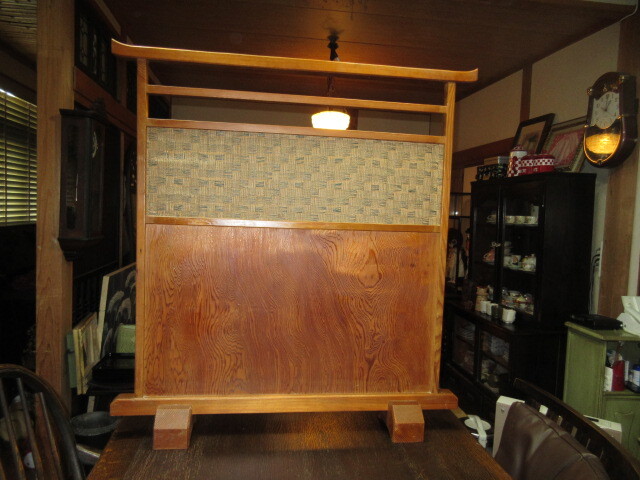 鹿児島 古い屋久杉製 和風衝立 拍卖