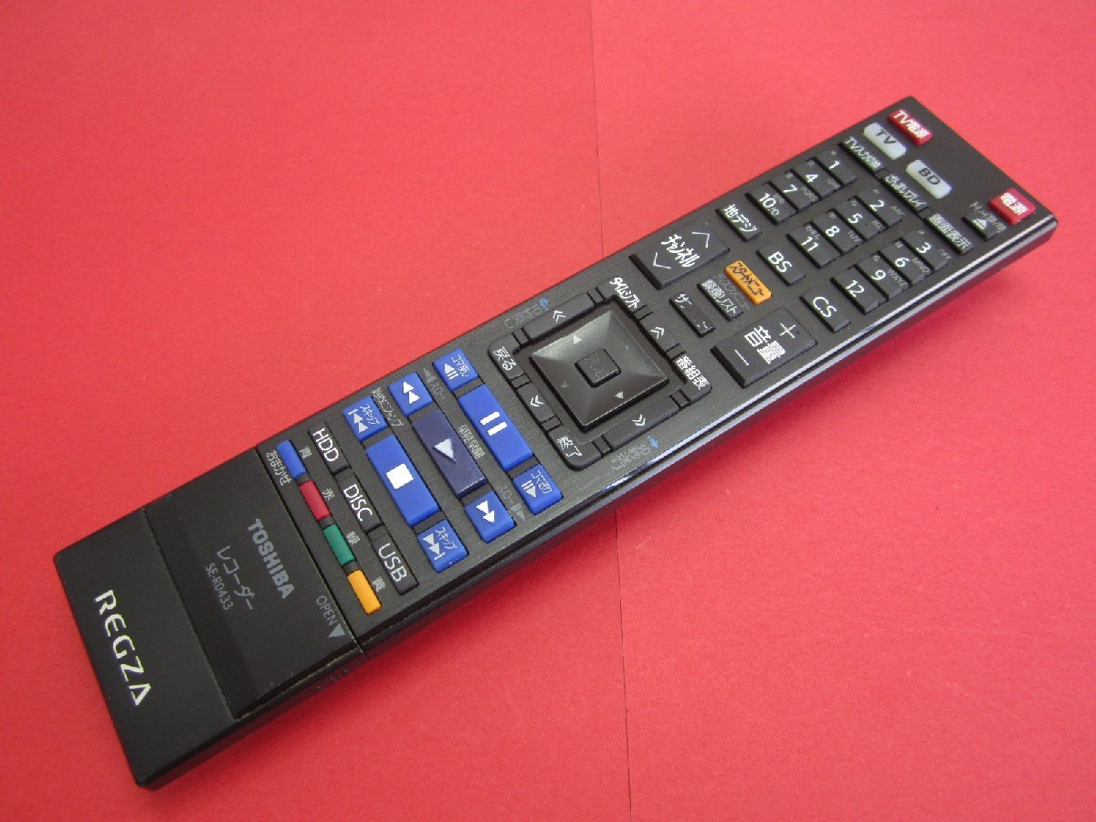 RAA-1■東芝 (DBR-M490 等用) 分解清掃済 純正 BD・DVDレコーダー用リモコン REGZA SE-R0433 動作保証拍卖