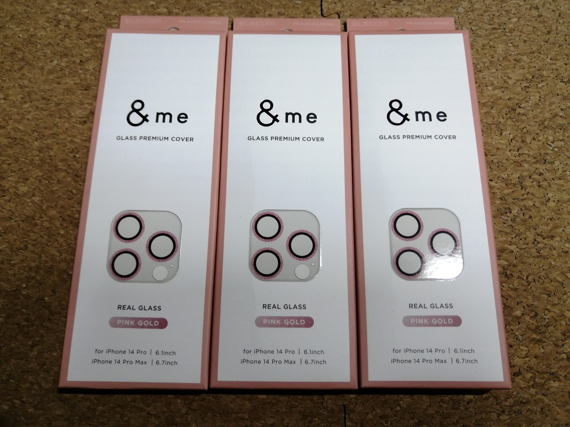 【3個】エレコム iPhone14 Pro / 14 Pro Max &me カメラレンズカバー ピンクゴールド PM-A22CFLLP5PGG 4549550309912拍卖