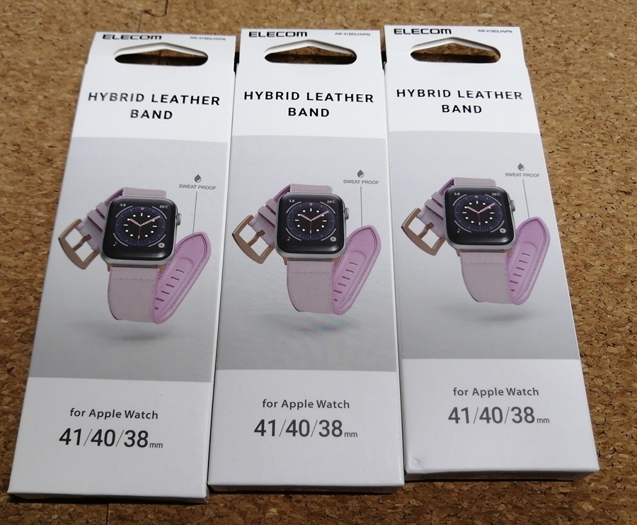 【3個】エレコム Apple Watch ハイブリッド ソフトレザー バンド 41 40 38 mm ピンク AW-41BDLHVPN 4549550269896拍卖