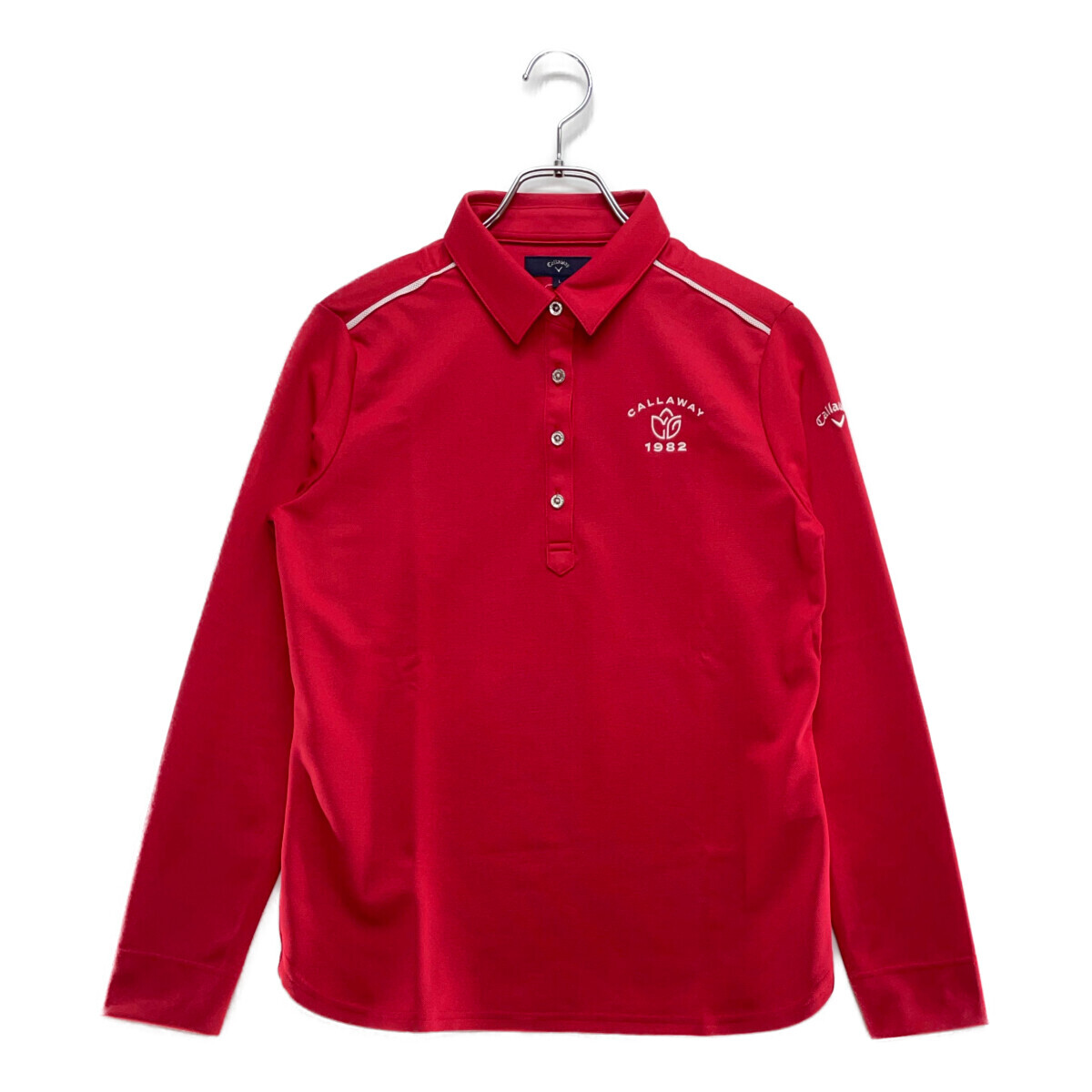 coco 中古【SALE】キャロウェイ Callaway レディース 長袖ポロシャツ L 赤 レッド 鹿の子 レターパックプラス発送可 99084拍卖