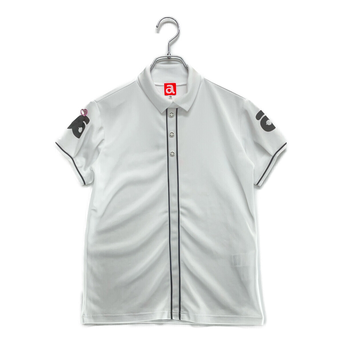 coco 中古【SALE】アルチビオ archivio レディース 半袖シャツ 36(S) 白 ホワイト ポロシャツ風 プルオーバーネコパケ発送可 115193拍卖