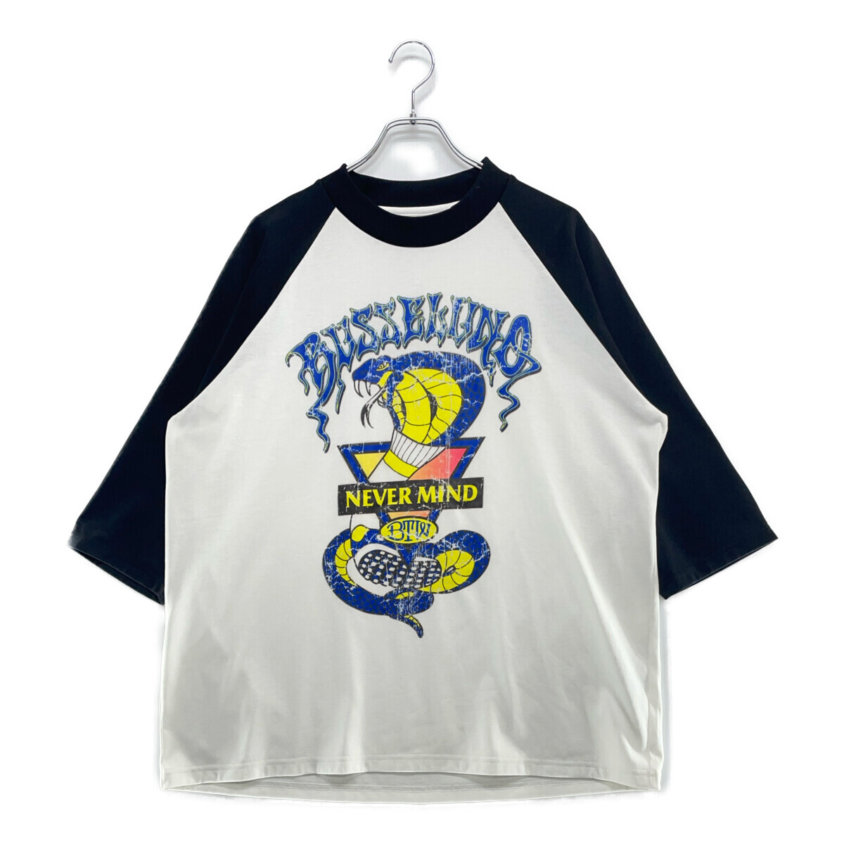 coco 未使用品【SALE】ラッセルノ RUSSELUNO メンズ カットソー 6(LL) 白×黒 ホワイト 7分袖 レターパックプラス発送可 114945拍卖