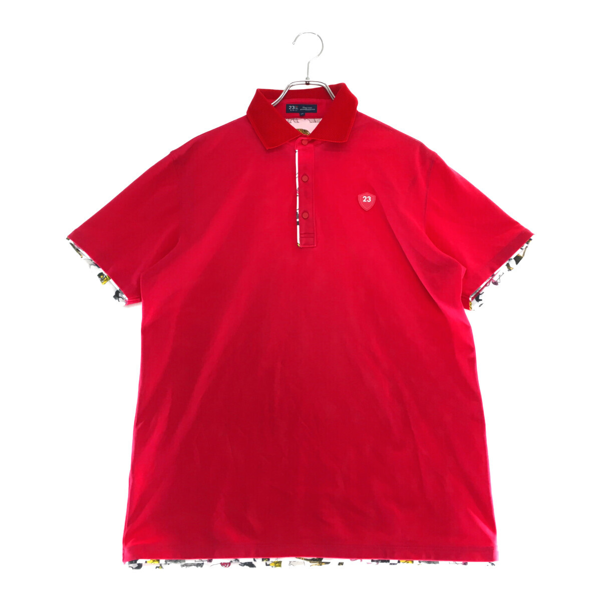 coco 中古【値下げ】 23区ゴルフ メンズ 半袖ポロシャツ LL 濃ピンク 薄手 レターパックプラス発送可 99962拍卖