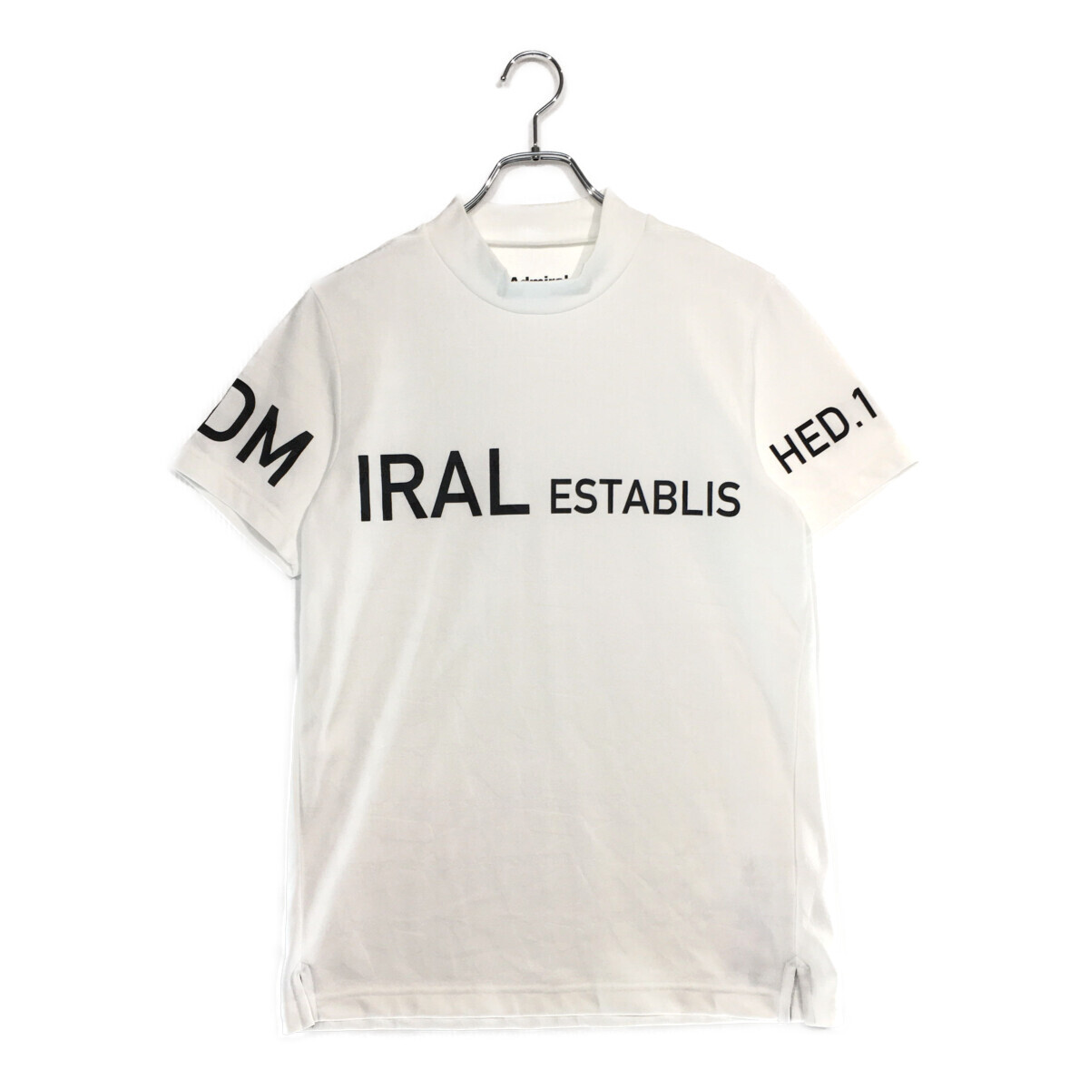 coco 中古【値下げ】 アドミラルゴルフ Admiral Golf メンズ 半袖シャツ M ホワイト 白 モックネック レターパックプラス発送可 99979拍卖